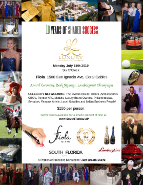 10 years of shared success - Luxury Chamber 10 year anniversary soiree with Just Breathe Miami at Fila Coral Gables