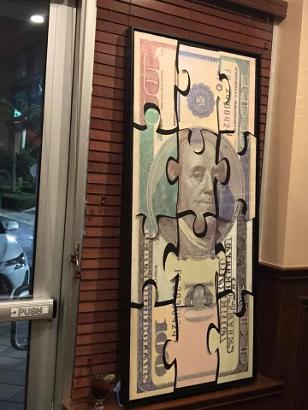 Arthur J. Williams Jr. Money Art at a Luxury Chamber of Commerce and Unicorn Childrens Foundation Networking Event, Temper Grille in Boca Raton, FL