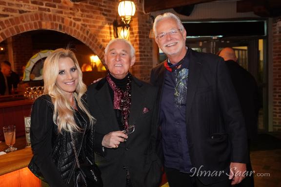 Karyn Turk, Roger Stone and John Patrick Contini at a Luxury Chamber of Commerce event - the Maxwell Room January 2021