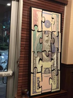 Arthur J. Williams Jr. Money Art at a Luxury Chamber of Commerce and Unicorn Childrens Foundation Networking Event, Temper Grille in Boca Raton, FL