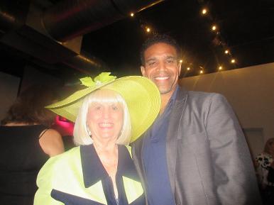 Charlotte Beasley the Society Scene Editor with Genji Jacques the producer at Februghini 2019 at Crazy Uncle Mikes in Boca Raton