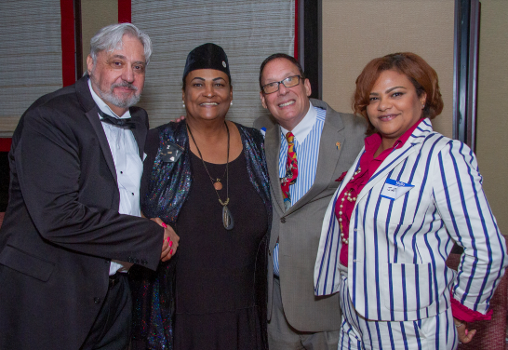 Dr. Mark Roseman with Khalilah Camacho-Ali and Mr. and Mrs Fashion the Burnstines PHD at Steak, Socialites and Success in Boca Raton, FL