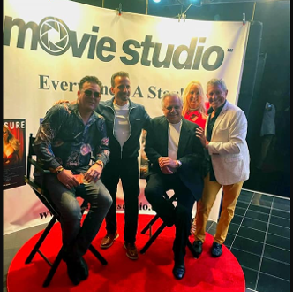 movie studio event with producer Jay Shapiro, Franco Sinatra Barbato, Richie Daleo and Rick Sykes