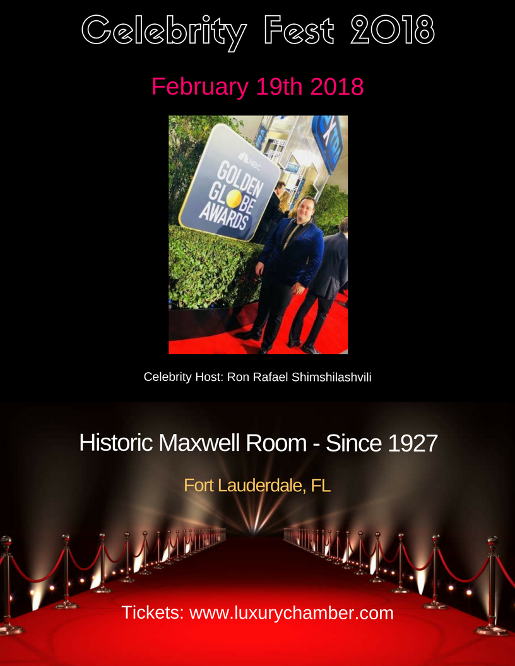celebrity fest 2018 February Fort Lauderdale at Historic Maxwell Room.  Thank you RC!!!