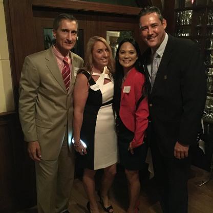 Left to right: Mark Nowak, Kolleen Poirier, Sartori and founder of the chamber Jay Shapiro