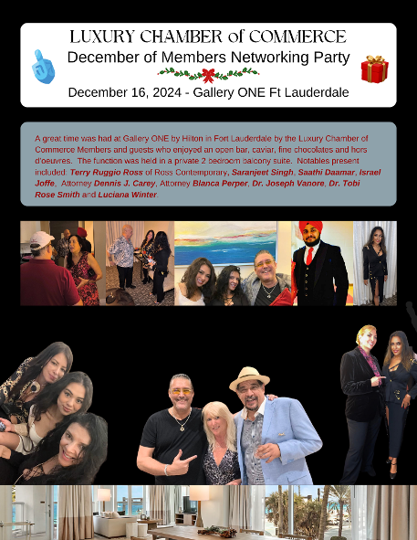 Luxury Chamber of Commerce December 2024 post event photos